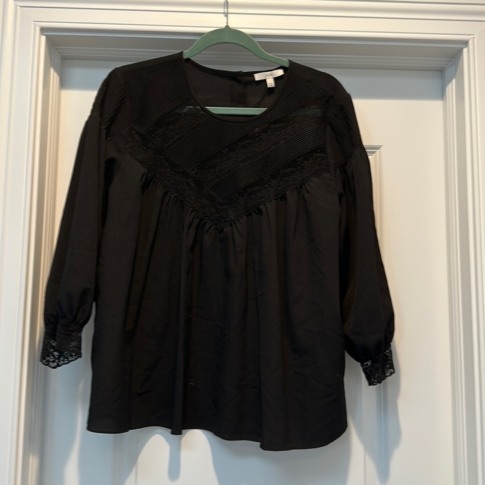 Pleated and lace bib Joie blouse